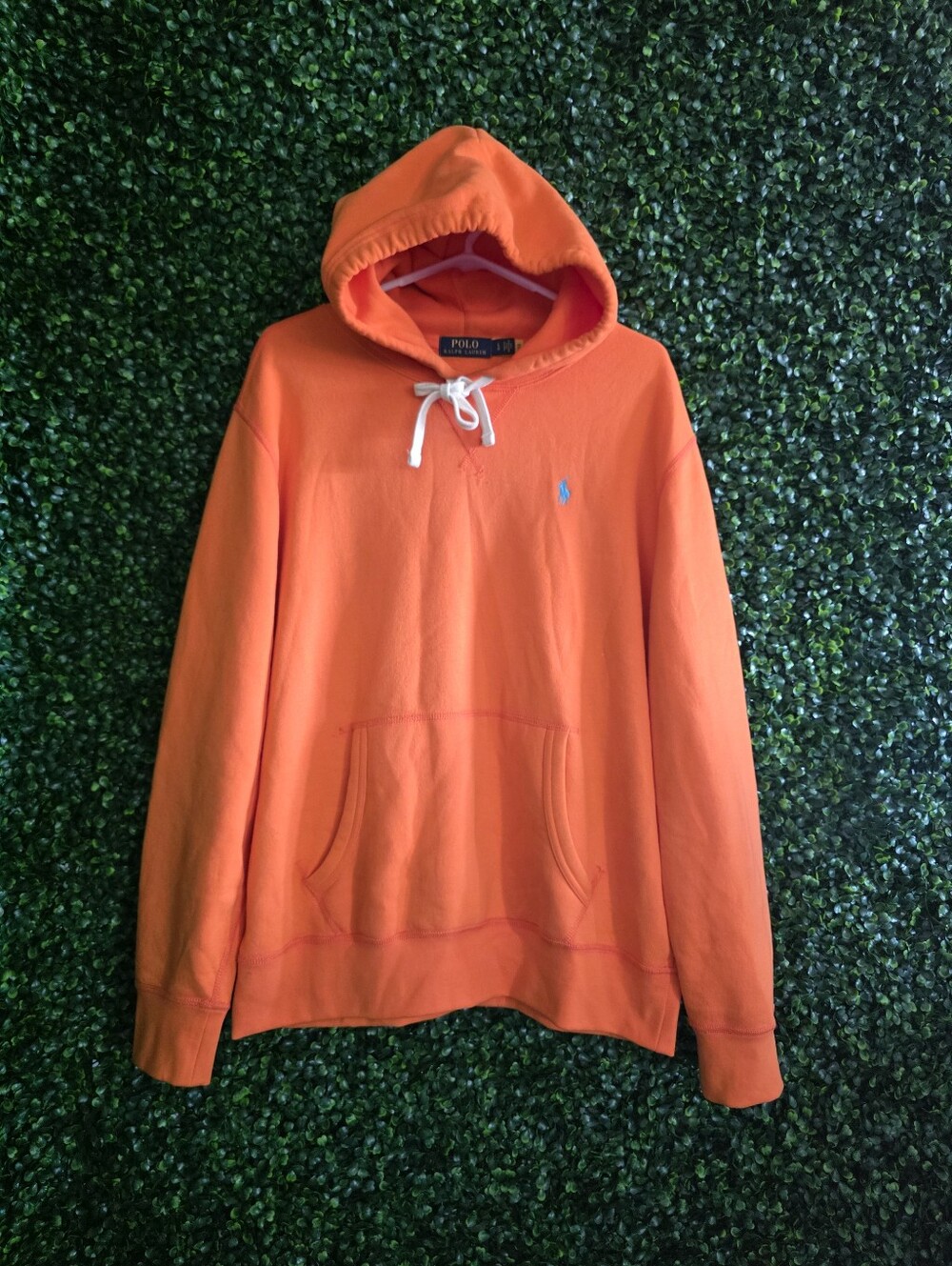 Polo by Ralph Lauren Men's Bright Orange Hooded Sweatshirt Size L